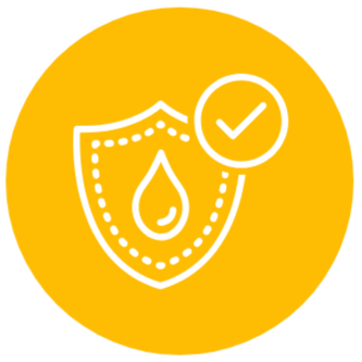 Icon mit Schutzschild und Tropfen innen