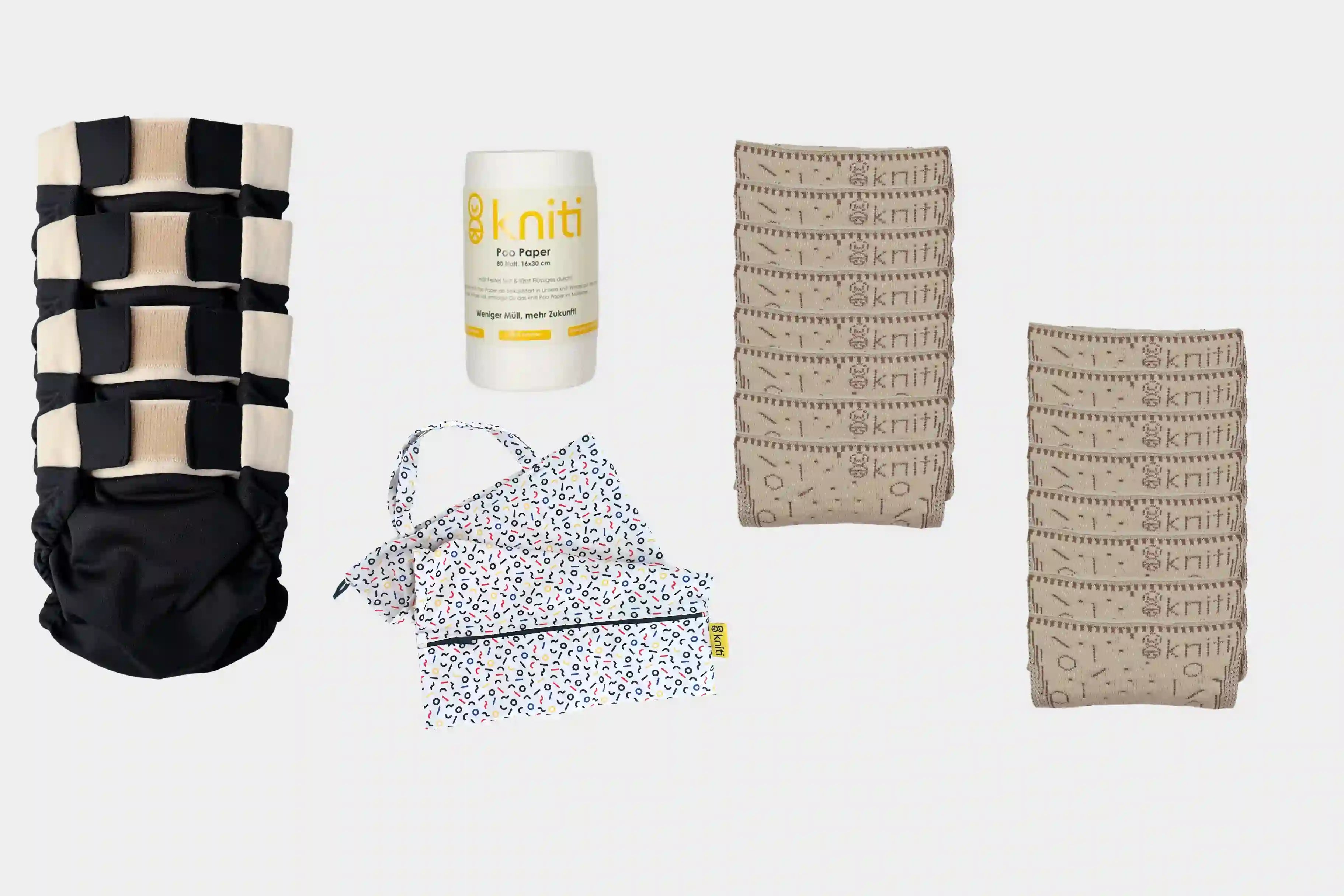 Basispaket mit 4 schwarzen Windeln