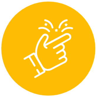 Icon mit Hand und Sternchen