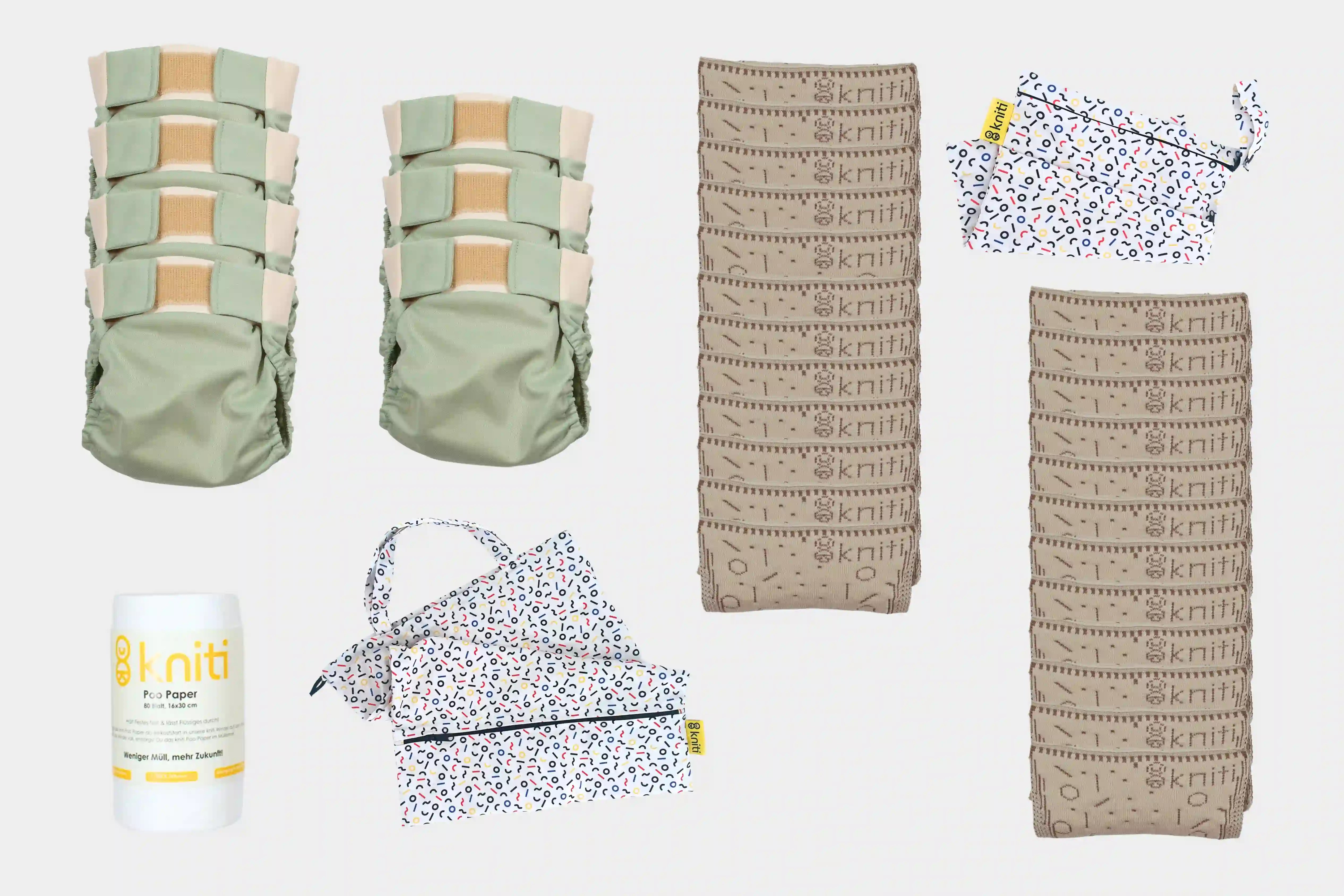 kniti Stoffwindel Komplettpaket - alles für deine Wickelroutine