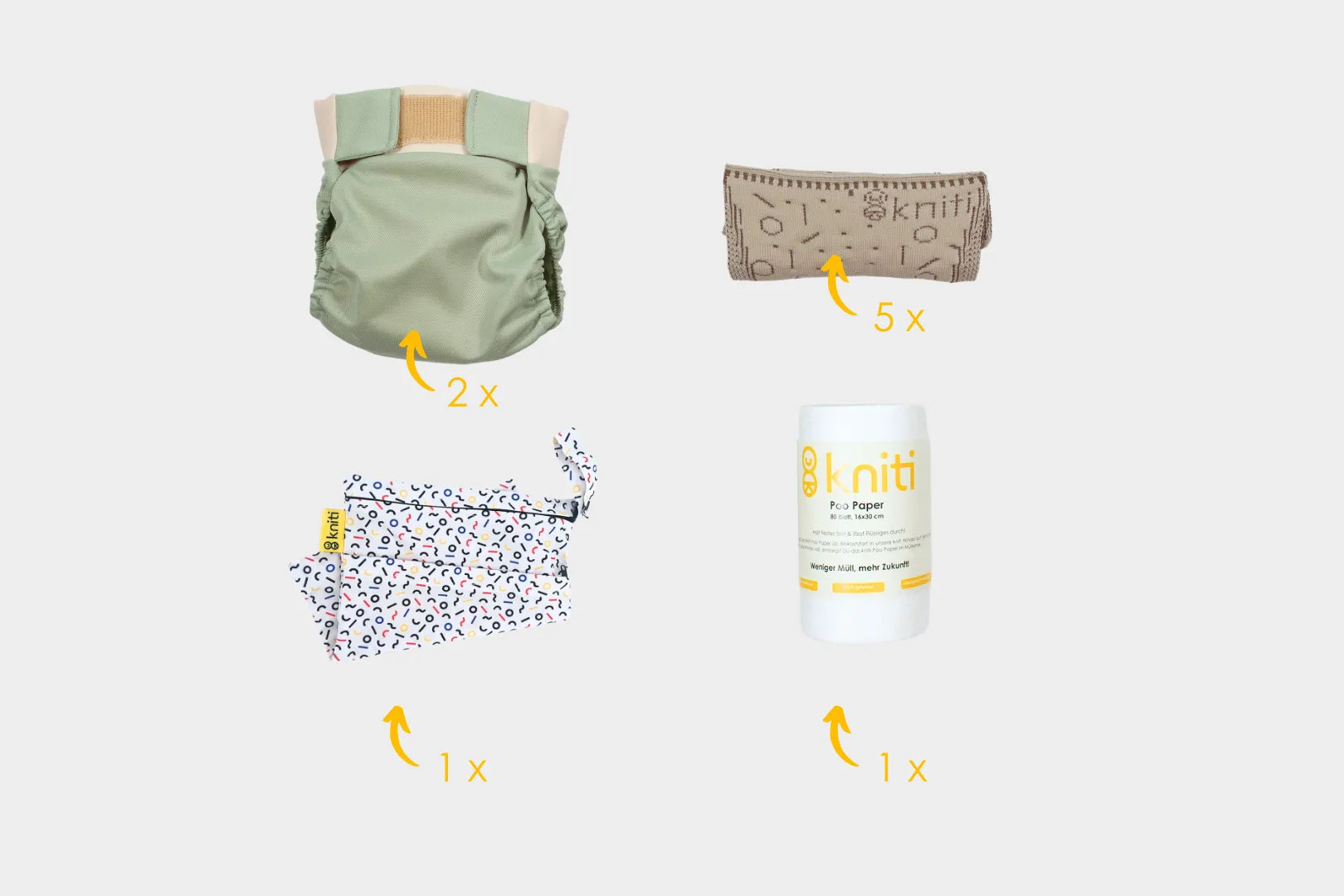 kniti Stoffwindel Löwen Paket - dein Start in eine nachhaltige Wickelroutine - nur für kurze Zeit!